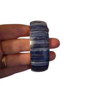 Twos Company Blue Inlay Wide Bangle Bracelet Coastal Style Western Vibes Boho